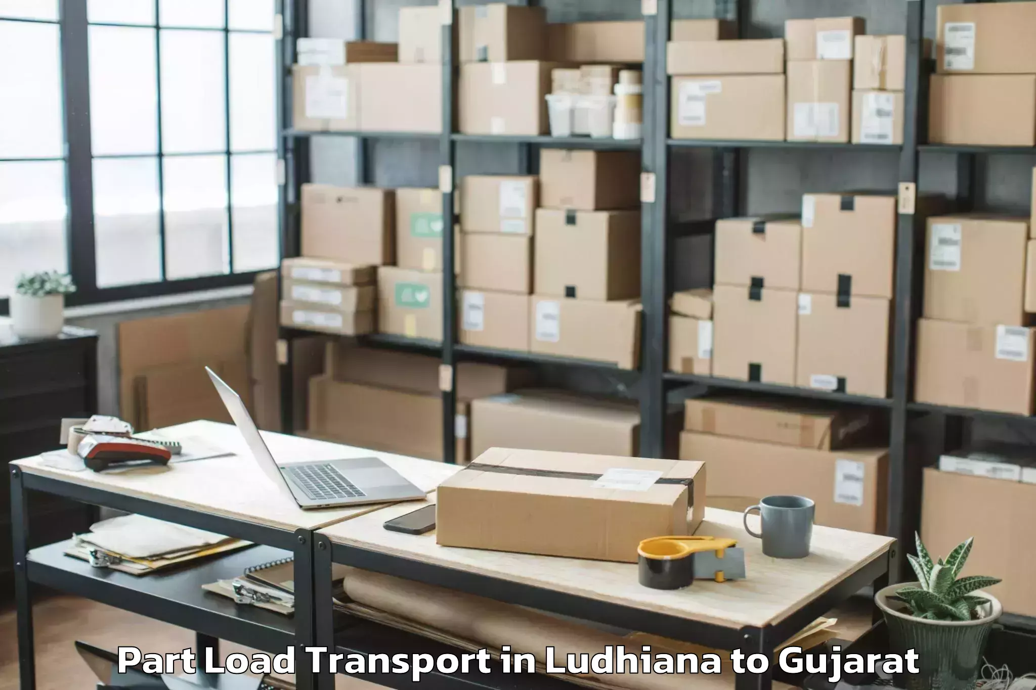 Reliable Ludhiana to Waghodia Part Load Transport